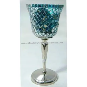 โคมไฟโมเสคแก้วตกแต่งบ้าน ดีไซน์ใหม่ สำหรับโรงแรมและร้านอาหาร ที่ใส่เทียนโมเสคแบบกันลม - Product Image 1