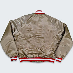 Chaqueta Bomber de Satén de Alta Calidad, Chaqueta Deportiva Universitaria para Hombre, Chaqueta Letterman con Bordado Frontal en Tela de Satén para Hombre - Product Image 2