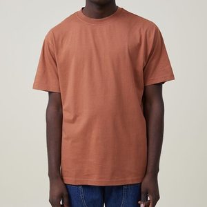 Vente chaude premium 180 Gsm 100% coton biologique hommes sur la taille T-shirt coupe ample plaine col rond T-Shirt OEM 2025 - Product Image 2