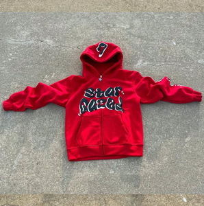 400Gsm ฮู้ดสั่งพิมพ์ลาย3D มีโลโก้สำหรับผู้ชาย3D เฟรนช์เทอร์รี่3D บ็อกซี่มีซิปปิดไหล่เฮฟวี่เวท - Product Image 4