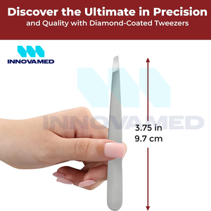 Uso de la más alta calidad en el salón para la belleza personal Multifuncional para cada tipo de cabello Pinzas para cejas de acero inoxidable inclinadas - Product Image 2