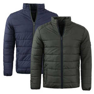 Vestes d'hiver matelassées en duvet pour hommes, personnalisées avec broderie OEM, épaisses et chaudes, de haute qualité, rembourrées et matelassées - Product Image 1