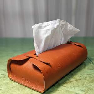 Cubierta de Cuero para Caja de Pañuelos, Decoración de Escritorio, Porta Servilletas Minimalista, Organizador de Pañuelos para Auto, Dormitorio, Oficina en Casa - Product Image 1