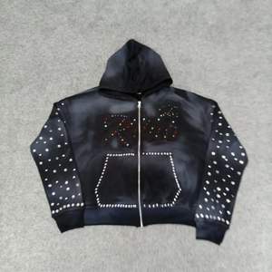 Logo personnalisé de haute qualité 500 Gsm poids lourd 100% coton surdimensionné soleil délavé à l'acide fermeture éclair à capuche en détresse - Product Image 1