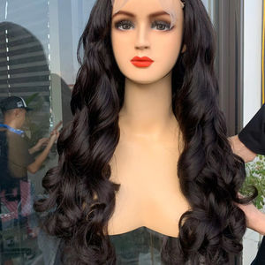 Peluca frontal de cabello humano Remy vietnamita 100% al por mayor, trama única, onda Natural, Color personalizado, Super doble dibujado, ¡el mejor precio! - Product Image 1