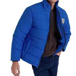 Manteau bouffant imperméable d'hiver à col montant pour hommes de qualité supérieure poches cargo avant à fermeture éclair léger - Product Image 3
