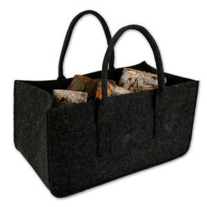 Sac en feutre ignifuge anthracite pour le transport du bois de chauffage - Product Image 2