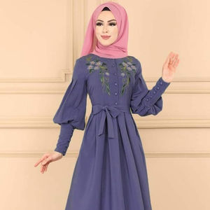 Latest Designer Modest Jalabiya <b>Kaftan</b> Dubai-Style Chiffon Evening Dress for Adults Free Size Islamic Traditional Muslims - Product Image 1
