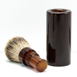 Blaireau de rasage manche en corne de vache Concevez votre propre meilleur prix Confortable pour gentleman blaireau - Product Image 4