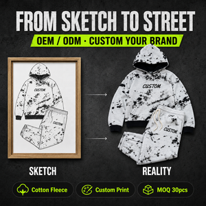 Set Felpa con Cappuccio Tie-Dye in Cotone Pesante Personalizzato dal Produttore, Tuta Oversize da Uomo con Pantaloni Larghi Stile Streetwear - Product Image 1