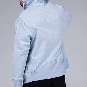 Sweat à capuche mi-zippé bio pour homme en molleton de coton, sweat-shirts personnalisés à capuche, pulls oversize à capuche - Product Image 2