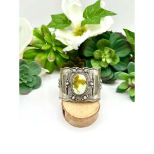 Tom Lewis Palomino Variscite & Sterling <b>Silver</b> Fashion <b>Cuff</b> <b>Bracelet</b> - Product Image 1