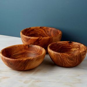 GIVE NATURAL BEST WOODEN BOWL SALAD BOWL <b>Set</b> Different Sizes of Wood Bowl <b>Set</b> for Restaurant Kitchen handmade - Product Image 1