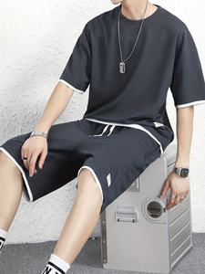 Conjunto de prendas de vestir exteriores de verano para hombre, ropa deportiva de dos piezas de nailon de secado rápido con logotipo personalizado, ropa informal transpirable, conjunto a juego de moda - Product Image 2