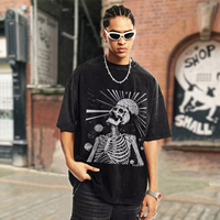 Camiseta de Algodón 100% para Hombre, con Logotipo Personalizado al por Mayor, Lavado Ácido, Unisex, Impresión Serigráfica, Estilo Vintage