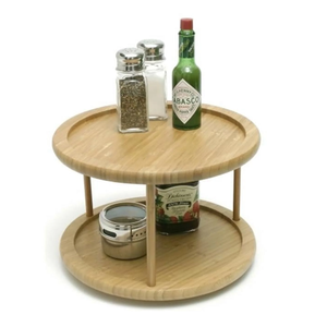 Customized Wood Lazy Susan Kitchen Accessories spice rack <b>Turntable</b> Wooden Spice Organizer Tray for Kitchen Cabinet Use - Product Image 2