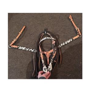 Venta al por mayor precio de fábrica cuero genuino ecuestre Headstall hecho a mano estilo occidental personalizado Color tallado ropa de caballo - Product Image 6