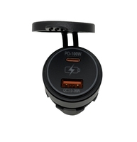 Chargeur de voiture rapide PD100W Type-C avec ports USB-A QC3.0 36W Adaptateur