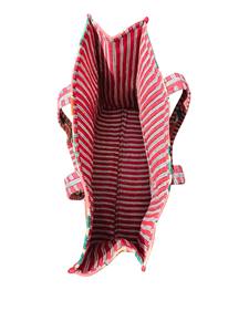 Bolso Tote Abierto de Hombro Acolchado con Estampado Floral Hecho a Mano 100% Algodón para Mujer - Product Image 3