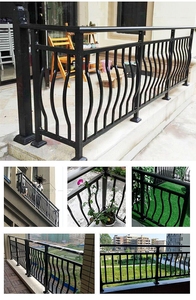 Exterior Powder Coated Solid Rod Patio Handmade Decorative Ornamental Outdoor Galvanized Steel <strong>Balcony</strong> Metal <strong>Railing</strong> - Product Image 5