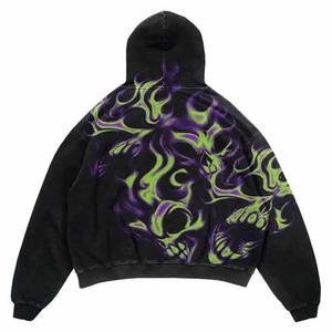 Sudaderas con capucha en blanco de alta calidad de peso pesado polar poliéster 100% algodón Sudadera con capucha personalizada Puff estampado Logo bordado sudadera - Product Image 5