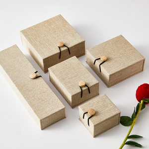 Joyero de regalo de papel encerado UV al por mayor, conjunto de pulseras con colgante de anillo y logotipo personalizado, materiales reciclados, laminación brillante de madera - Product Image 2