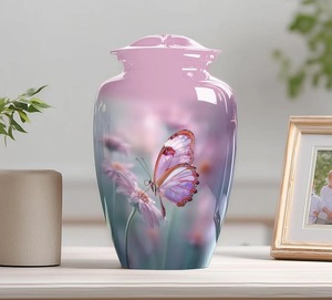 จำหน่ายส่ง โกศบรรจุอัฐิลายดอกไม้ สำหรับเก็บเถ้ากระดูก ใช้ในงานศพและใช้ในบ้าน มีจำหน่ายในราคาขายส่ง - Product Image 1