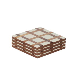 Vaisselle Restaurant Résine Bois Dessous De Verre Usine Fournitures En Gros résine verte Et Dessous De Verre En Bois Forme Carrée - Product Image 4