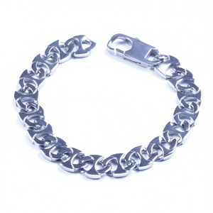 Bracelet pour homme tendance en acier inoxydable argenté, style motard, ancre, perle de titane et diamant, style ethnique, pour cadeau, vendeur américain SL18 - Product Image 2