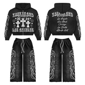 Sweat à capuche zippé tricoté pour homme, personnalisé, été, grammage lourd 360g, avec impression DTG, en molleton bouclette, écologique, haute qualité - Product Image 2