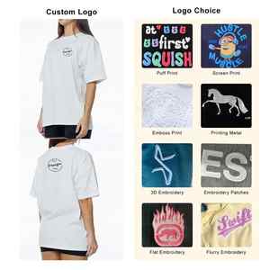 Camiseta de calidad de lujo con hombros caídos, ropa deportiva, camiseta de manga corta de poliéster de gran tamaño para mujer con cuello redondo - Product Image 3