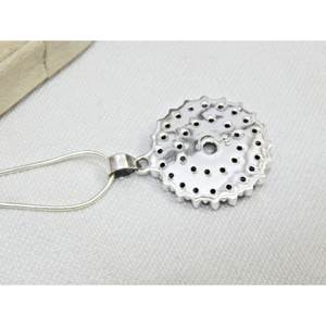 Pendentif en argent sterling 925 fait à la main, turquoise naturelle de qualité AAA, perle blanche, chaîne à grignoter, style classique, cadeau pour elle - Product Image 3