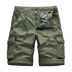 Pantalones cortos cargo de camuflaje informales para hombres Técnicas teñidas lisas de patrón sólido antiarrugas - Product Image 3
