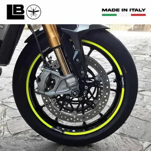 Strisce Adesive Giallo Neon da 17 Pollici per Cerchioni Moto Triumph, Compatibili con Pneumatici e Accessori Ruota Moto - Product Image 4