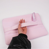 Housse pour ordinateur portable en néoprène avec logo personnalisé, rembourrage doux, protection légère, étui de transport minimaliste, design rose pour le travail, l'école, les voyages