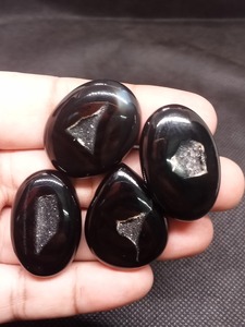 Most Selling UDGEMS Natural Polished Black Druzy Cabochon for Pendant & <b>Necklace</b> Jewelry Making - Product Image 5