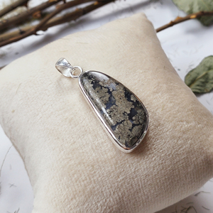 Pendentif en argent 925 avec pierres précieuses en or Apache de conception unique pour la fabrication de bijoux en vrac de collier à faire soi-même - Product Image 5