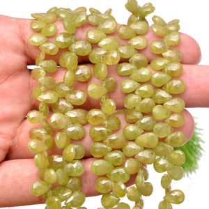 AAA Natural extremadamente raro Sphene Titanite 6x9mm pera facetada Briolette cuentas semipreciosas piedras preciosas Briolette cuentas para joyería - Product Image 6