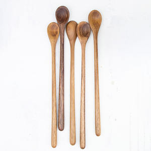 Cuchara de madera de acacia cucharas de madera multiusos con mango largo utensilios de cocina naturales de Vietnam - Product Image 1
