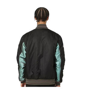Veste bomber en satin, vestes universitaires, vestes de baseball universitaires, vente en gros OEM, vêtements pour hommes en vrac, broderie vierge, soie, baseball - Product Image 6