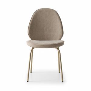 Chaise de salle à manger contemporaine et élégante MONZA – Tissu doux au toucher, pieds en métal massif, idéale pour les hôtels et les restaurants - Product Image 1