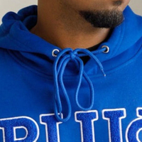 Sudadera con Capucha Phi Beta Sigma Azul Chenille, 100% Algodón, Forro Polar, Transpirable, Resistente al Viento, Ecológica, para Hombre