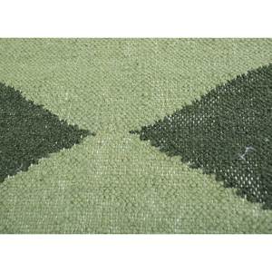 พรมปูพื้นลายเรขาคณิต 3 มิติ รุ่น Indusbar วัสดุวิสโคสและขนสัตว์ ทอแบบแบน รุ่น DWRM-4009 สีเขียว รูปทรงสี่เหลี่ยมผืนผ้า เหมาะสำหรับทางเดินและห้องนั่งเล่น - Product Image 3