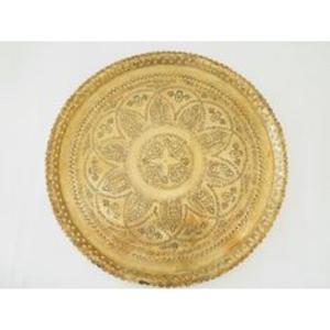 ถาดเสิร์ฟทองเหลืองโบราณสุดหรูพร้อมขัดเงาสีทองขัดเงาออกแบบมาเพื่อใช้งานได้หลากหลายในบ้านสมัยใหม่หรือคลาสสิก - Product Image 1