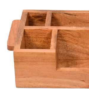 premium Arrival Designed Brown Rustic Wood Storage Box And <b>Caddy</b> For Decorative Handcrafted OEM Customized Wooden <b>Caddy</b> - Product Image 3