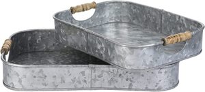 Plateau métallique d'emboîtement rectangulaire galvanisé utilisation pour la maison hôtel Bar mariages Occasions nouveaux Designs acheteurs commerciaux fait à la main - Product Image 2