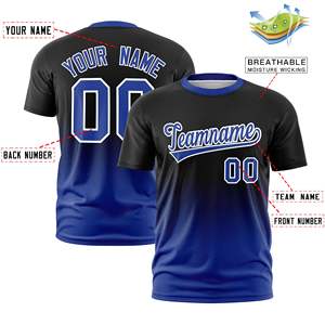 Top qualité hommes 100% coton Baseball à manches courtes maillot personnalisé imprimé col uni motif solide col rond chemise vierge unisexe - Product Image 3