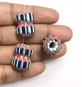 Perles en verre Millefiori Chevron, matériau d'accessoires en vrac pour la fabrication de bijoux, verre lampwork cristallin, taille personnalisée, ovale irrégulier - Product Image 6
