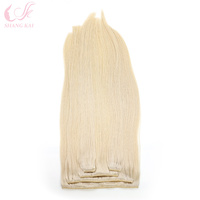 Extensions à clipser en cheveux vierges russes Remy doublement étirés de qualité supérieure 12A, 100 % cheveux humains, couleur personnalisée, 8-30 pouces