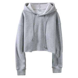 Venta al por mayor transpirable de secado rápido para mujer ropa atlética gimnasio Yoga pulóver sudaderas Deporte Mujer Crop Sudadera con capucha para mujer - Product Image 6